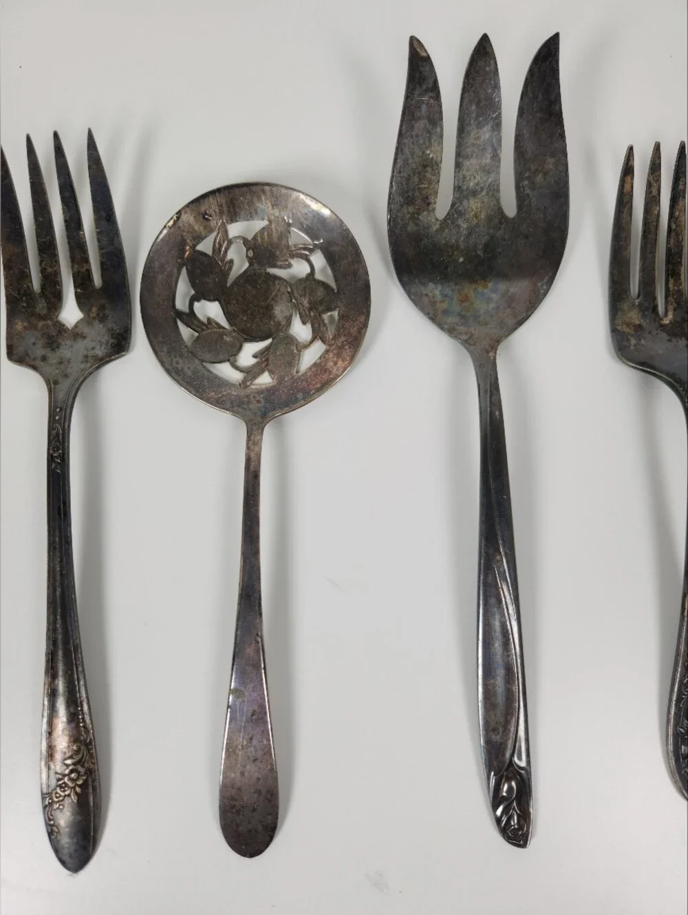 Vintage Silver Plated Serving Utensils Assorted Lot of 5 | Patina | Shabby Chic